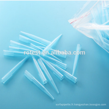 Pointes de pipette PP bleues pour différents types de pipettes 1ml 1000ul